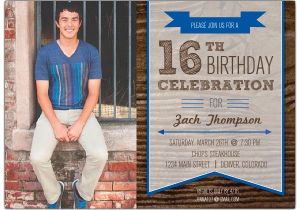 16th Birthday Party Invitations for Boys Woodsy Banner Boys 16th Birthday Invitations Paperstyle
