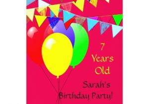 18 Year Old Birthday Party Invitations Kids 7 Year Old Birthday Party 13 Cm X 18 Cm Invitation