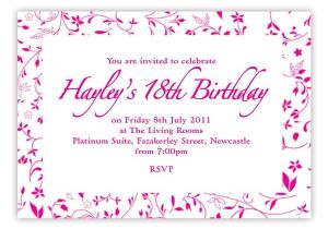 18th Birthday Party Invitations Free 18th Birthday Party Invitations