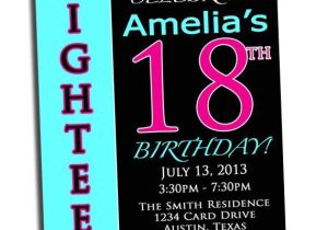 18th Birthday Party Invitations Free 18th Birthday Pink Black and Cyan Party Printable