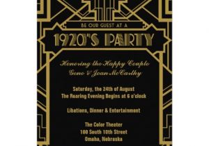 1920s Party Invitation Template Free 1920 39 S Gatsby Invite 5 Quot X 7 Quot Invitation Card Zazzle