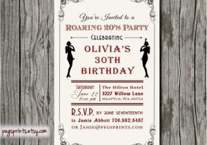 1920s themed Birthday Invitations Roaring 20s Invitation Printable 1920s Invitations