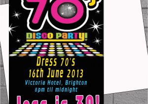1970s Party Invitations 1970s 70s Seventies Disco Birthday Party Invitations X 12