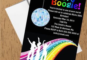 1970s Party Invitations 1970s Disco Dance Birthday Party Invitations Style 2