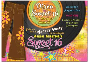 1970s Party Invitations 1970s Disco Sweet 16 Invitation Bellbottoms Record Album