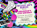 1980s Birthday Party Invitations totally 80s 1980s themed Birthday Party Invitations