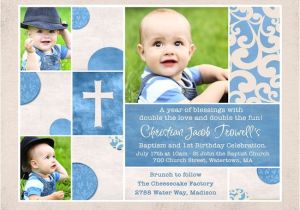 1st Birthday and Baptism Combined Invitations Chic Baptism or Christening Invitation Baby S S Cross