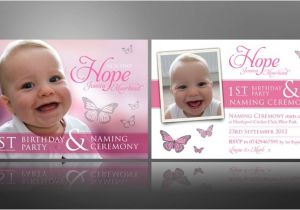 1st Birthday and Baptism Combined Invitations Creative Christening Invite Designs & Thank You Cards for