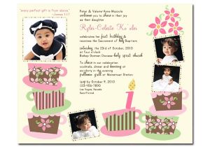 1st Birthday and Baptism Combined Invitations Pretty In Prints Prettyinprints Tea Party