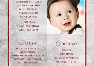 1st Birthday and Baptism Combined Invitations Square Baptism Invitations Christenings 1st Birthday