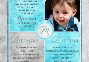 1st Birthday and Baptismal Invitation Wordings Square Baptism Invitations Christenings 1st Birthday