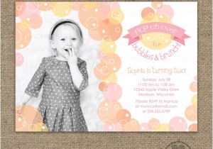 1st Birthday Brunch Invitations Bubbles and Brunch Invitation Bubble Birthday Party