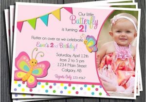 1st Birthday butterfly Invitation Wording butterfly Birthday Invitation Girls Birthday Invitation