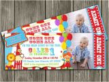 1st Birthday Carnival Invitations Printable Circus Ticket Birthday Photo Invitation