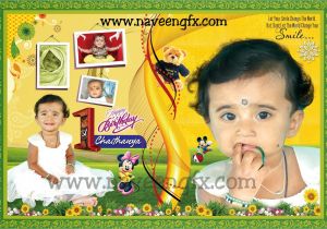 1st Birthday Invitation Card Template In Telugu 1st Birthday Flex Banner Design Psd Template Free