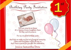 1st Birthday Invitation Card Wordings 1st Birthday Party Invitation Wording Wordings and Messages