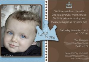 1st Birthday Invitation Ideas for A Boy Baby Boy 1st Birthday Invitation Little Prince