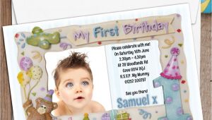 1st Birthday Invitation Photo Frames 10 Personalised First 1st Birthday Party Frame