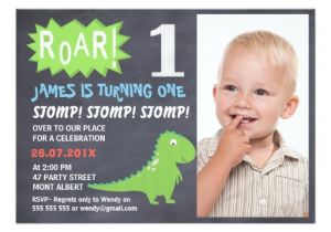 1st Birthday Invitation Photo Frames Boys Dinosaur Chalkboard Birthday Invitation
