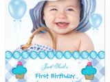 1st Birthday Invitation Sms for Baby Boy Baby Boy First Birthday 1st Cupcakes Blue Invitation Zazzle