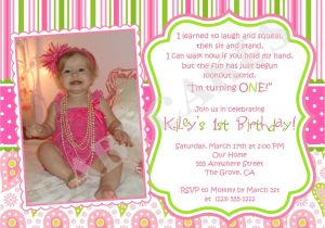 1st Birthday Invitation Sms for Baby Girl 1st Birthday Girl themes 1st Birthday Invitation Photo