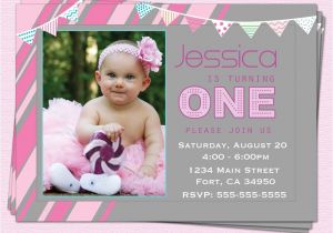 1st Birthday Invitation Sms for Baby Girl First Birthday Invitations Girl Birthday Invitation