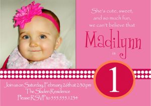 1st Birthday Invitation Sms for Baby Girl Invitation for 1st Birthday Of Baby Girl Wording Image
