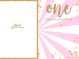 1st Birthday Invitation Template Online Free 1st Birthday Invitation Pink and Gold Glitter