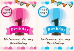 1st Birthday Invitation Template Vector Invitation 1st Birthday Girl and Boy Download Free