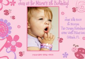 1st Birthday Invitations Templates with Photo Free First Birthday Invitation Template