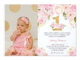 1st Year Birthday Invitation Card Template 1st Birthday First Beautiful Floral Invitation Card Zazzle