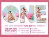 1st Year Birthday Invitation Card Template Photoshop Template First 1st One Birthday Invite