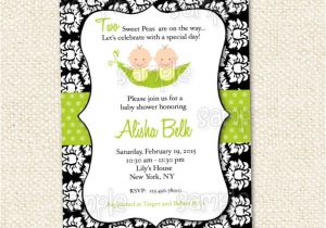2 Peas In A Pod Baby Shower Invitations Two Peas In A Pod Baby Shower Invitation by Lollipopprints
