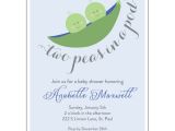 2 Peas In A Pod Baby Shower Invitations Two Peas In the Pod Blue Baby Shower Invitations