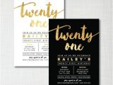 21st Birthday Invitations Templates Modern Gold Foil 21st Birthday Printable Digital