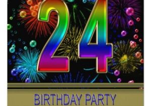 24th Birthday Invitations 24th Birthday Party Invitation with Bubbles