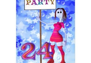 24th Birthday Invitations 24th Birthday Party Sign Board Invitation 5" X 7