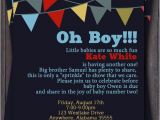 2nd Baby Boy Shower Invitations Items Similar to Banner Bunting Baby Shower Invitation