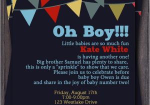 2nd Baby Boy Shower Invitations Items Similar to Banner Bunting Baby Shower Invitation