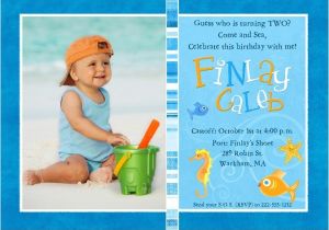 2nd Birthday Invitation for Boy Colorful Fish Birthday Invitations Seahorse Starfish