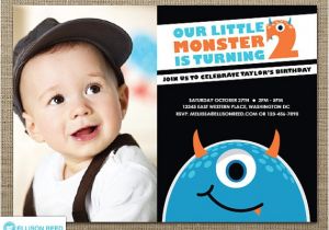 2nd Birthday Invitation for Boy Items Similar to Little Monster Invitation Monster