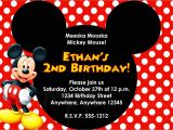 2nd Birthday Invitation Wording Mickey Mouse Mickey Mouse Birthday Invitation