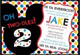 2nd Birthday Invitation Wording Mickey Mouse Mickey Mouse Clubhouse Oh Two Dles 2nd Birthday Invitation