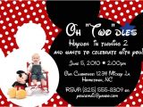 2nd Birthday Invitation Wording Mickey Mouse Oh Two Dles Birthday Party