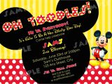 2nd Birthday Invitation Wording Mickey Mouse Printable Mickey Mouse Red White Yellow Birthday by