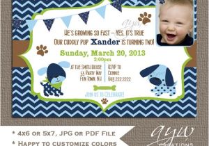 2nd Birthday Party Invitations Boy Dog Birthday Party Invitations Puppy Dog Party Invites 2nd