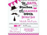 30th Birthday Brunch Invitations Hats Mustaches and Glasses 30th Birthday Invite Zazzle