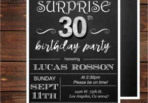30th Birthday Party Invitations for Him Surprise 30th Birthday Invitations for Him by