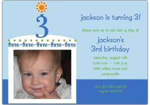 3rd Birthday Invitation Wording Boy Birthday Cake Boy Third Birthday Invitations