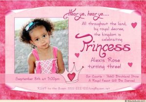 3rd Birthday Invitation Wording Pink Princess 3rd Birthday Proclamation Royal Invitation